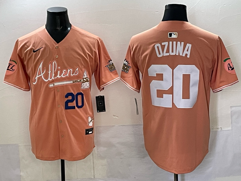 Men Atlanta Braves #20 Ozuna orange 2025 Nike MLB Jersey style 024->atlanta braves->MLB Jersey
